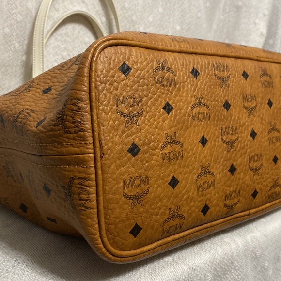 *SOLD*MCM Visetos Zip Top Cognac Brown Coated Canvas Tote - Picture 11 of 17